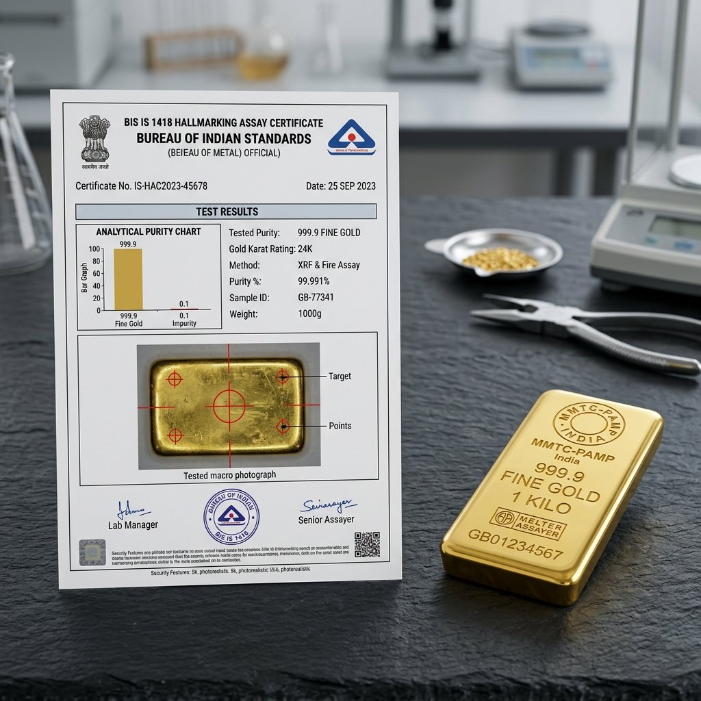 BIS IS 1418 Printed Assay Certificate & Bullion Verification